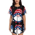 thumbnail image 1 of Yiaed Gnome Independence Day Print Short Sleeve Pajama Sets for Women Casual Crew Neck 2 Piece Lounge Sets Women's Short-Sleeved Pajama-Medium, 1 of 5