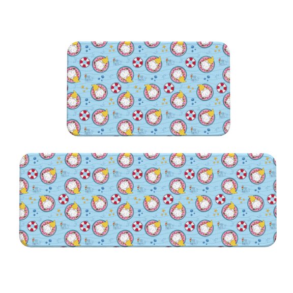 Yiaed Gnome On A Watermelon Mattress In The Pool Kitchen Rugs Sets of 2 Kitchen Mats Cushioned Anti Fatigue Kitchen Rug Tapetes Para Cocina for Sink,Laundry Room