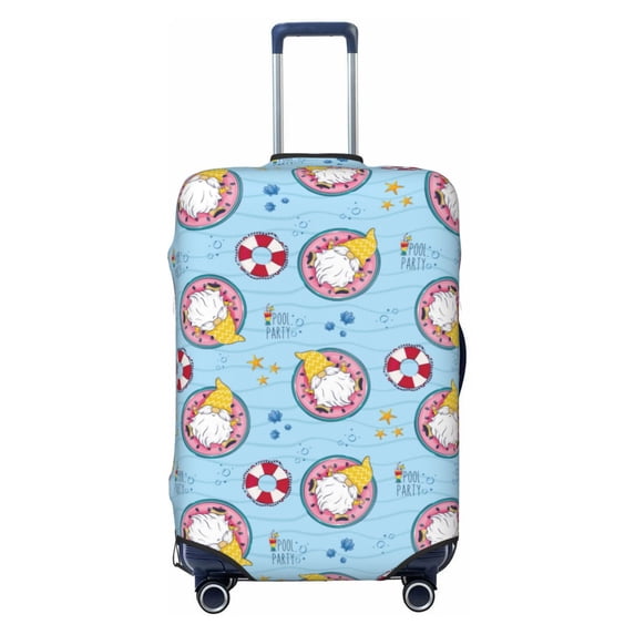 Yiaed Gnome On A Watermelon Mattress In The Pool Print Travel Luggage Cover Suitcase Protector Fits 18-32 Inch Luggage Wheel Covers Patterned Elastic Luggage Anti-scratch(No luggage)-Small