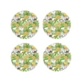thumbnail image 1 of Yiaed Gnome and Pineapple Print Leather Coasters for Drinks - Cup Coasters Coffee Table Kitchen Table Bar, Home & Office Gifts Handmade Drink Coasters-Round Shape, 1 of 6