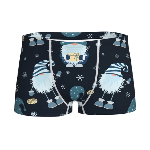 Yiaed Gnome and Snowflakes Print Boys' Boxer Briefs Cotton Casual Stretch Comfort Boys Boxers - Kids Boxer Briefs Underwear for Boys (6-18)-Small