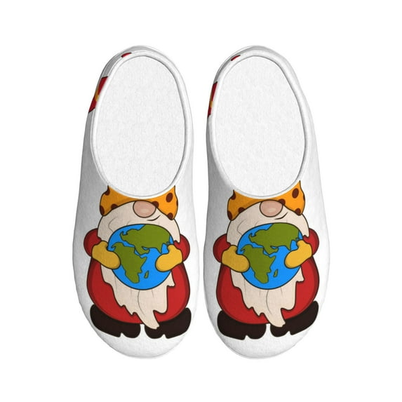 Yiaed Gnomes Are Holding School Supplies Print Slippers Fuzzy Warm Cozy Slippers Non Slip House Slippers For Indoor Outdoor Slippers House Slippers-8