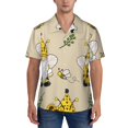 thumbnail image 1 of Yiaed Gnomes Bees And Sunflowers Print Hawaiian Shirt for Men Short Sleeve Button Down Shirts Beach Shirts for Men-XX-Large, 1 of 5