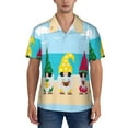 thumbnail image 1 of Yiaed Gnomes On The Beach Print Hawaiian Shirt for Men Short Sleeve Button Down Shirts Beach Shirts for Men-XX-Large, 1 of 5