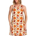thumbnail image 1 of Yiaed Gnomes Pumpkin And Mushrooms Print Women's Sleeveless Dress, Loose Fit Summer Dress, Casual Sleeveless Dress for Women, 1 of 7