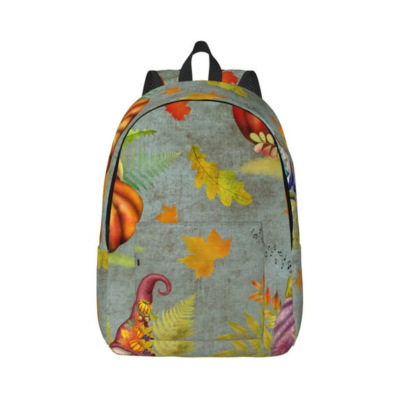 Yiaed Gnomes With Pumpkins Print Backpack, Premium Laptop Backpack, Travel Backpack for Women, Lightweight Backpacks, Comfortable Back Pack-Small
