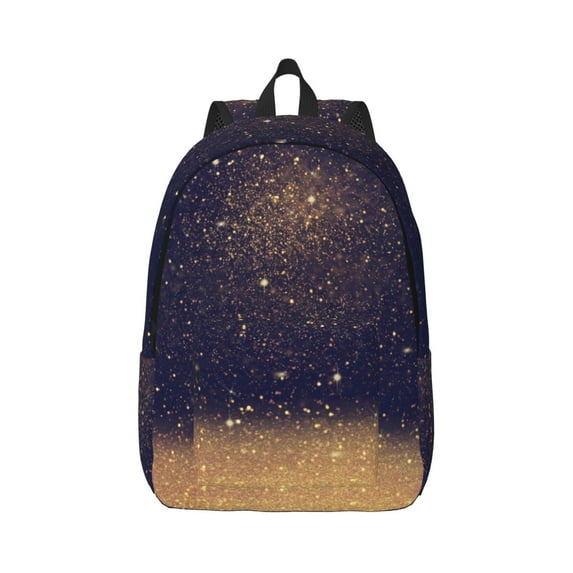 Yiaed Gold Black Glitter Print Backpack, Premium Laptop Backpack, Travel Backpack for Women, Lightweight Backpacks, Comfortable Back Pack-Medium