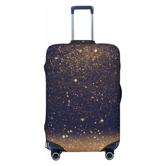Yiaed Gold Black Glitter Print Travel Luggage Cover Suitcase Protector Fits 18-32 Inch Luggage Wheel Covers Patterned Elastic Luggage Anti-scratch(No luggage)-Small