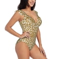 thumbnail image 1 of Yiaed Gold Drops Print Women's Ruffled One Piece Swimsuit V Neck Swimwear Slimming Monokini for Woman-X-Large, 1 of 8