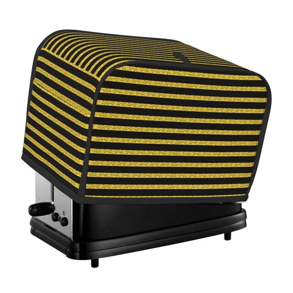 Yiaed Gold Glitter Print Two Slice Bread Machine Cover, Universal Size Kitchen Appliance Cover for Bread Machine,Bread Machine Cover