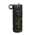 thumbnail image 1 of Yiaed Gold Gloss Outline Floral Print Water Bottle with Straw Lid, Stainless Steel Double Wall Insulated Water Bottle | Leak-Proof and Spill-Proof Water Bottle, 1 of 8