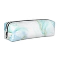 thumbnail image 1 of Yiaed Gold Lines Marble Watercolor Print Leather Pencil Case - Leather Pen Pencil Holder - Elegant & Practical Pencil Pouch for Work & Office, 1 of 7
