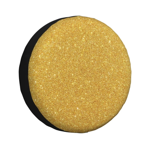 Yiaed Gold Shiny Print Tire Wheel Cover, Waterproof Spare Tire Cover Fit for Jeep, Truck,Trailer, RV, SUV, Camper and Most Vehicle-14 inch