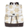 thumbnail image 1 of Yiaed Gold Snowflake Print Laptop Backpack for Women Slim Computer Bag Work Travel College Backpack Purse Fits 14 Inch Notebook, 1 of 4