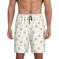 thumbnail image 1 of Yiaed Gold Snowflake Stripes for Men's Soft Sleep Pajama Short Lounging Pajama Shorts-4X-Large, 1 of 6
