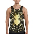 thumbnail image 1 of Yiaed Gold Spider On The Web Print Mens Compression Shirt Slimming Body Shaper Vest Workout Tank Tops Abs Abdomen Undershirts-Small, 1 of 7