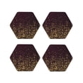 thumbnail image 1 of Yiaed Gold sparklin Print Leather Coasters for Drinks - Cup Coasters Coffee Table Kitchen Table Bar, Home & Office Gifts Handmade Drink Coasters-Hexagon, 1 of 6