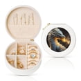 thumbnail image 1 of Yiaed Golden White Fire Dragon Print Travel Jewelry Case Bridesmaid Gift Boxes Jewelry Travel Organizer Small Round Jewelry Box Mini Storage-White, 1 of 7
