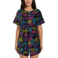 thumbnail image 1 of Yiaed Graffiti Art Print Short Sleeve Pajama Sets for Women Casual Crew Neck 2 Piece Lounge Sets Women's Short-Sleeved Pajama-Medium, 1 of 1