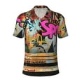 thumbnail image 1 of Yiaed Graffiti Lamp Urban ScenePrint Men's Short Sleeve Polo Shirt,Golf Polo for Men Three-Button Golf Shirt Athletic Casual Collared T-Shirt- Medium, 1 of 7