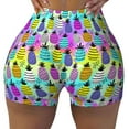 thumbnail image 1 of Yiaed Graffiti Pineapples Print Women's Athletic Shorts Running Shorts Sporty Short High Waisted Elastic Workout Shorts for Yoga Gym Running & Sports -XX-Large, 1 of 8