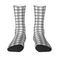 thumbnail image 1 of Yiaed Gray Checkboard Print Great elasticity Crew Socks Sports socks for Men and Women, 1 of 5