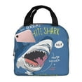 thumbnail image 1 of Yiaed Great White Shark Print Insulated Lunch Bag Reusable Cute Tote Lunch Box, Leakproof Cooler Lunch Bags for Work Office Travel School Picnic, 1 of 5