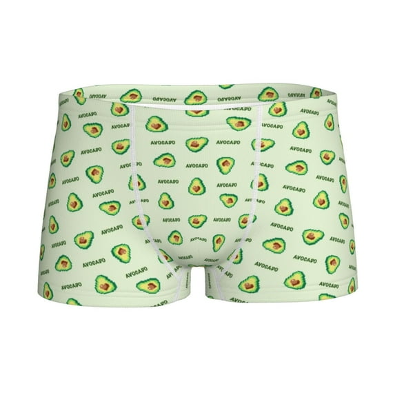 Yiaed Green Avocado Print Boys' Boxer Briefs Cotton Casual Stretch Comfort Boys Boxers - Kids Boxer Briefs Underwear for Boys (6-18)-XX-Small