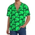 thumbnail image 1 of Yiaed Green Broccoli Print Mens Casual Wrinkle Free Shirts Short Sleeve Button Down Summer Stretch Dress Shirt-Small, 1 of 5