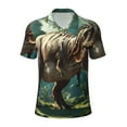 thumbnail image 1 of Yiaed Green Forest DinosaurPrint Men's Short Sleeve Polo Shirt,Golf Polo for Men Three-Button Golf Shirt Athletic Casual Collared T-Shirt- 4X-Large, 1 of 7