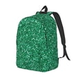 thumbnail image 1 of Yiaed Green Glitter Print Print Laptop Backpack Travel Canvas Backpack Vintage Aesthetic Backpack for School Knapsack Backpack Backpack for School-Small, 1 of 5