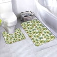thumbnail image 1 of Yiaed Green Hawaii Palms Print Bathroom Mat Set 2 Pieces Mat Anti-Skid Pad Ultra Soft and Absorbent Bathroom Bath Mat Contour Bath Rugs for Toilet Base, 1 of 6