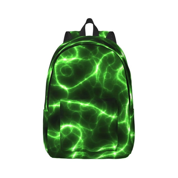 Yiaed Green Lightning Print Backpack, Premium Laptop Backpack, Travel Backpack for Women, Lightweight Backpacks, Comfortable Back Pack-Small