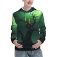 thumbnail image 1 of Yiaed Green Night Sky Moon Branches Print Womens Casual Hoodies Crew Neck Long Sleeve Sweatshirts With Pocket Pullover Tops Women's Hooded Sweatshirt-Medium, 1 of 5