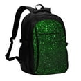 thumbnail image 1 of Yiaed Green Sparkling Print Laptop Backpack,Business Travel Durable Laptops Backpack with USB Charging Port,Water Resistant College Computer Bag, 1 of 5