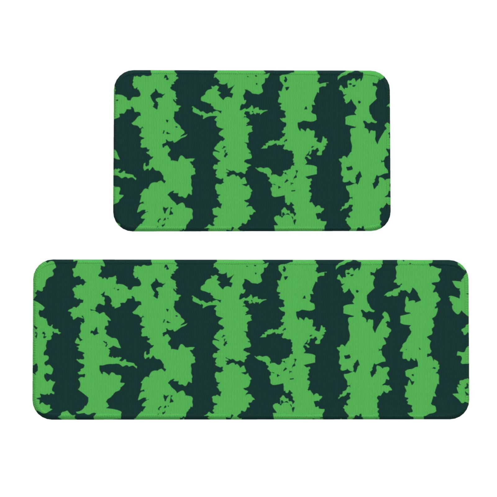 Yiaed Green Stripes Of Watermelon Kitchen Rugs Sets of 2 Kitchen Mats ...