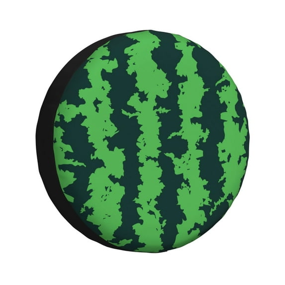 Yiaed Green Stripes Of Watermelon Print Tire Wheel Cover, Waterproof Spare Tire Cover Fit for Jeep, Truck,Trailer, RV, SUV, Camper and Most Vehicle-17 inch
