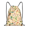 thumbnail image 1 of Yiaed Groovy American Western Footwear Print Drawstring Bags Drawstring Backpack Bulk String Back Pack Gym Sport Bag-Medium, 1 of 5