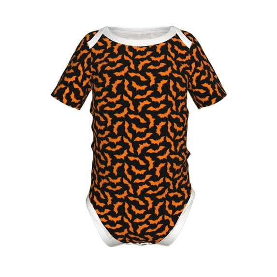 Yiaed Halloween Bat Print Infant Climbing Short Sleeve Onesie One-Piece Baby Bodysuit Clothes 0-12 Months -2 Years