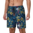thumbnail image 1 of Yiaed Halloween Elements Print Mens Swim Trunks Bathing Suit Compression Liner Beach Swim Shorts Swimwear Quick Dry Zipper Pocket No-Chafing Board Short-Small, 1 of 6