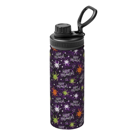 Yiaed Halloween Print Sports Insulated Kettle Bottle Reusable Stainless Steel Insulated Cup, Outdoor Portable Casual Stainless Steel Insulation Cup