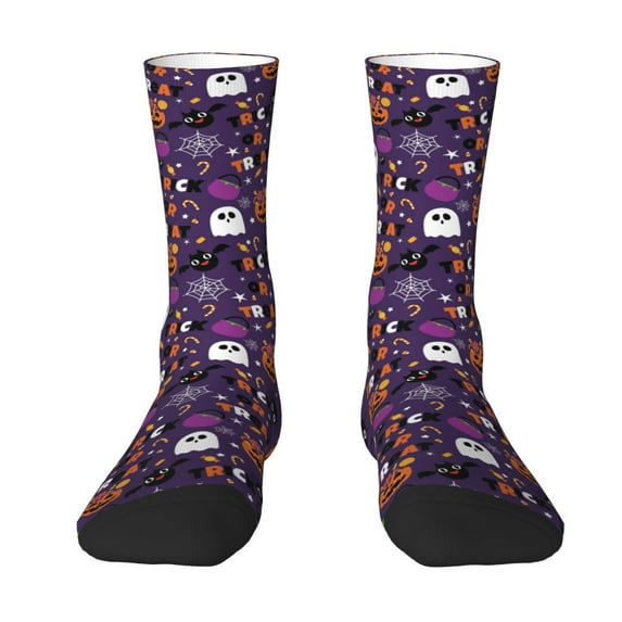 Yiaed Halloween Sweet Candy Print Great elasticity Crew Socks Sports socks for Men and Women