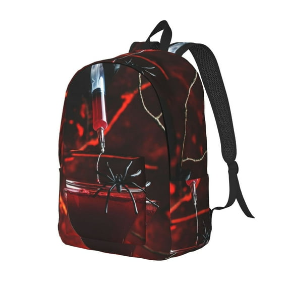 Yiaed Halloween Vampire Party Print Laptop Backpack Travel Canvas Backpack Vintage Aesthetic Backpack for School Knapsack Plain Backpack Backpack for School-