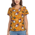 thumbnail image 1 of Yiaed Halloween Witches Gnome Print Women's T Shirt V-Neck Short Sleeve Shirt Casual Breathable Tee Summer Tops-Large, 1 of 5