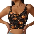 thumbnail image 1 of Yiaed Halloween With Pumpkins Print Ladies Waistcoat Women Sports Vest Vest Sports Women Sports Top Yoga Vest for Women-X-Large, 1 of 8