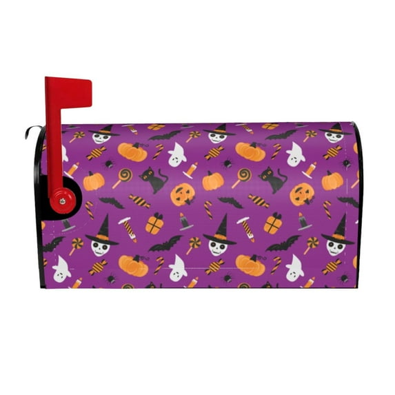 Yiaed Halloween2 Print Mailbox Covers, Magnetic Mailbox Cover, Mail Box Covers for Garden Outdoor Decor Box Covers-21x18 in