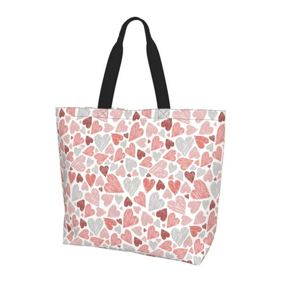 Yiaed Hand Drawn Hearts Print Handbag for Women Tote Purse Shoulder Bag Large Fashion Hobo Purse Handbag Shopping Tote
