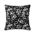 thumbnail image 1 of Yiaed Hand Drawn Snake Print Pillow Covers Super Soft Decorative Square Throw Pillow Covers Case Cushion Covers for Sofa Couch Bedroom Car Decor（No pillow core）-16"x16", 1 of 7