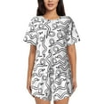 thumbnail image 1 of Yiaed Hand Drawn Snake Print Short Sleeve Pajama Sets for Women Casual Crew Neck 2 Piece Lounge Sets Women's Short-Sleeved Pajama-X-Large, 1 of 5