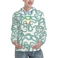 thumbnail image 1 of Yiaed Hand Drawn Snake Print Womens Casual Hoodies Crew Neck Long Sleeve Sweatshirts With Pocket Pullover Tops Women's Hooded Sweatshirt-Large, 1 of 5